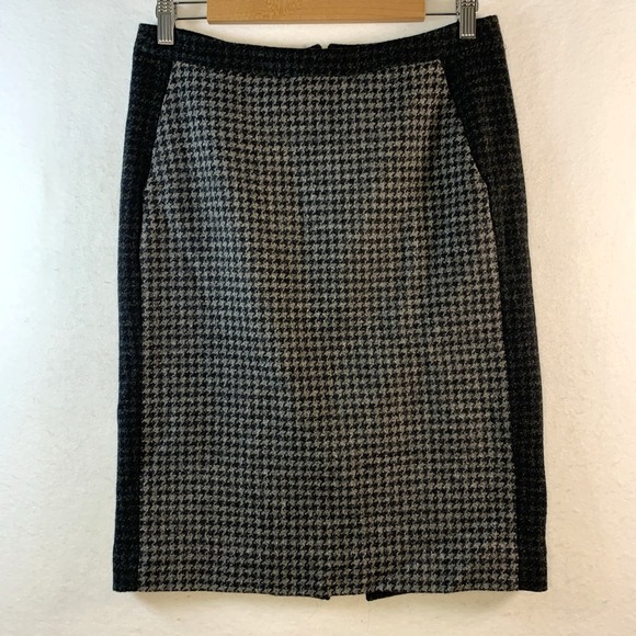 J.CREW Dresses & Skirts - J Crew Womens Houndstooth Wool Tweed Pencil Skirt‎ Sz 2 Parisian Heritage Office